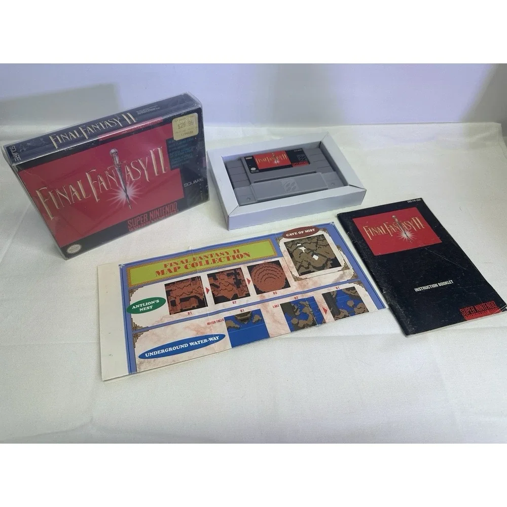 Final Fantasy II 2 Super Nintendo SNES Authentic CIB Complete Box Manual Map
